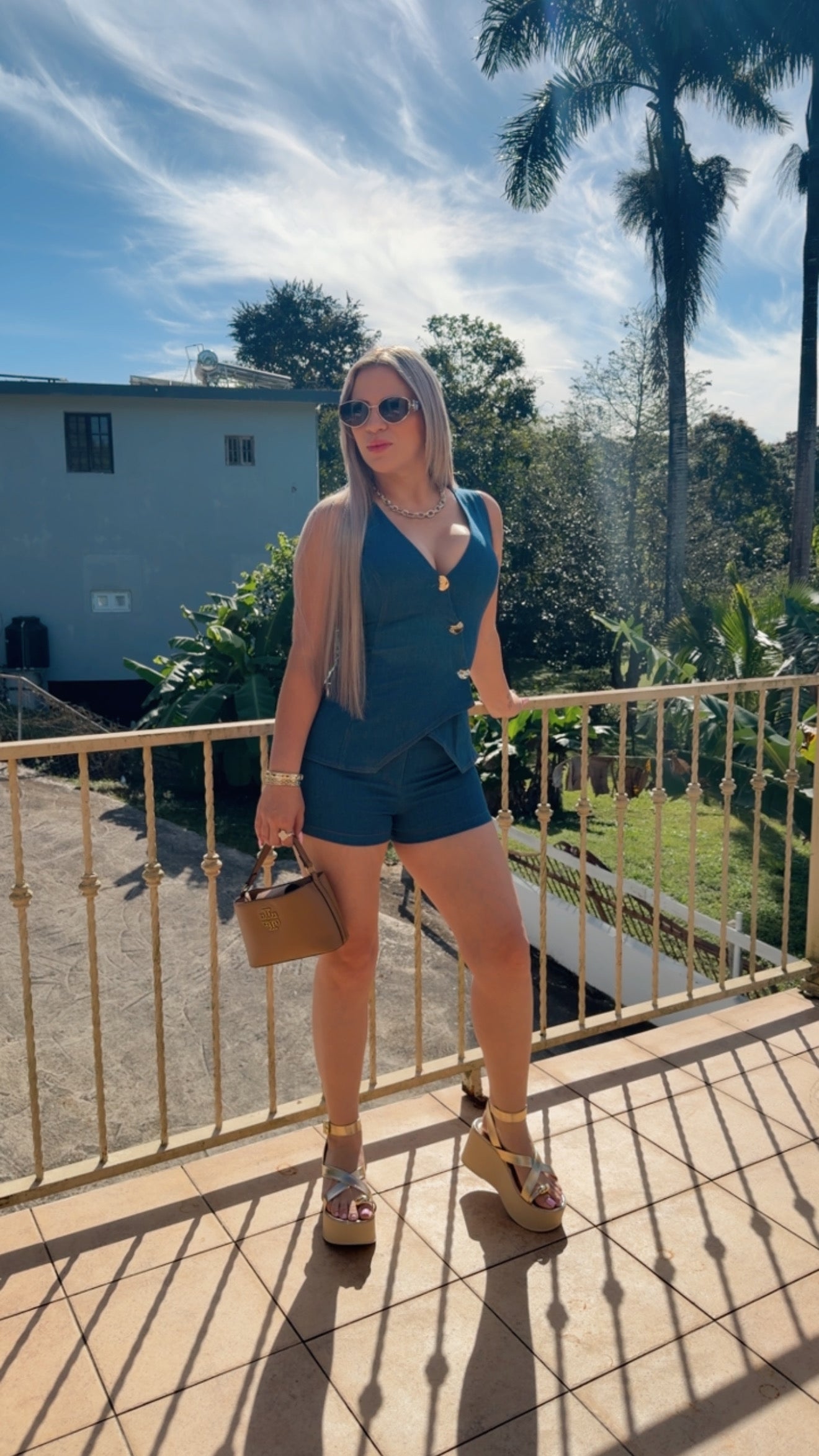 DENIM ROMPER